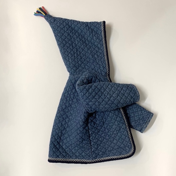 Hanna Andersson Padded and Hooded Dark Denim Quilt Jacket Size 2T (85 cm) - Picture 2 of 5